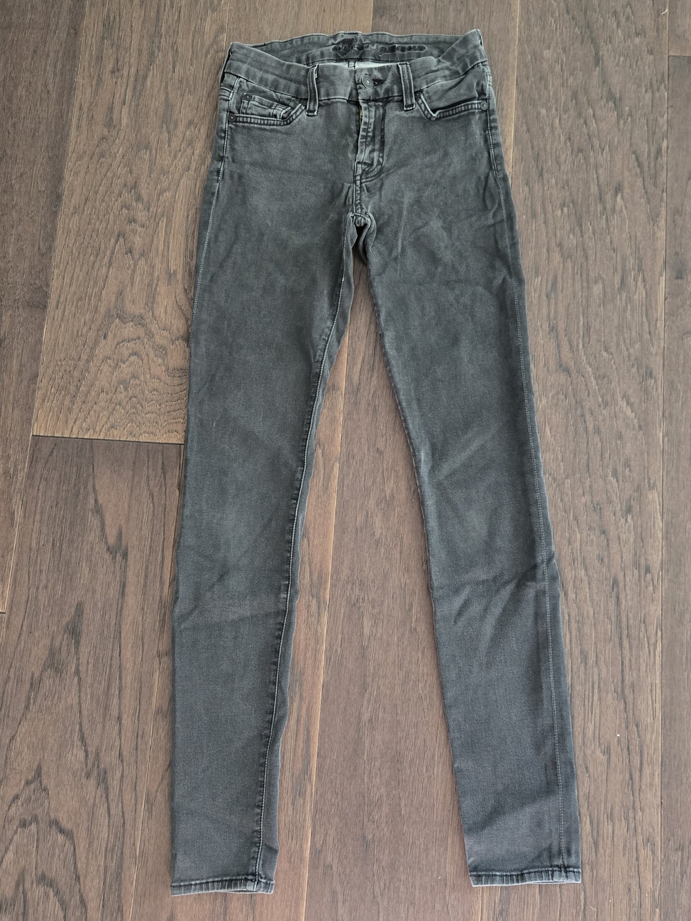 7 For All Mankind Skinny Jeans in Faded Black